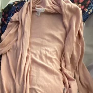 🦋 PINK COWL NECK OPEN CARDIGAN SWEATER